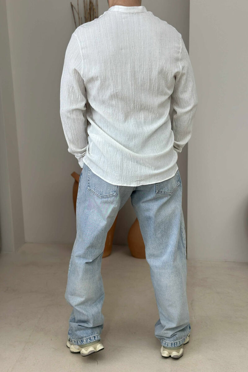 SIMPLE BUTTONED MEN SHIRT CREAM/KREM - 3