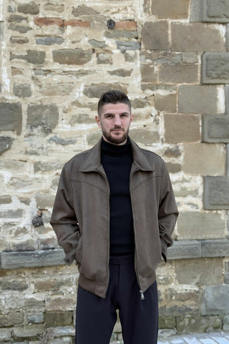 SIMPLE CHAMOIS ZIP-UP MEN JACKET GREEN/JESHILE - 1