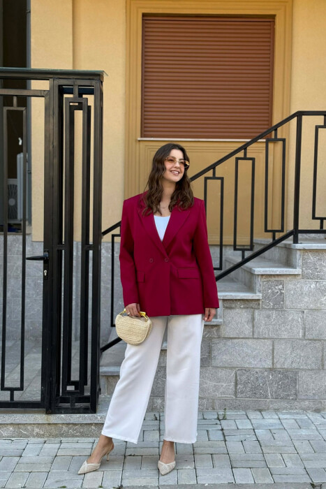 SIMPLE CLASSIC WOMAN JACKET BURGUNDY/VISHNJE 