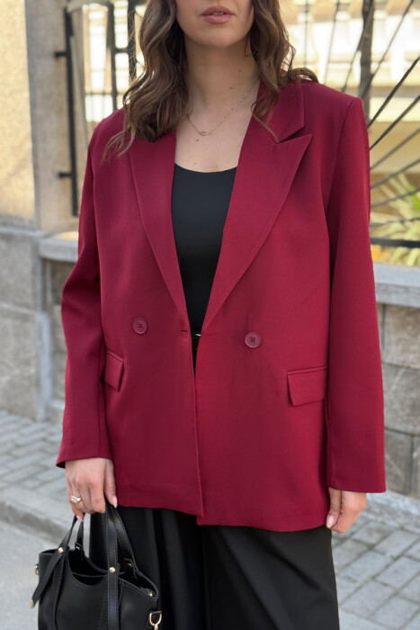 SIMPLE CLASSIC WOMAN JACKET DARK BURGUNDY/VISHNJE E ERRET - 6
