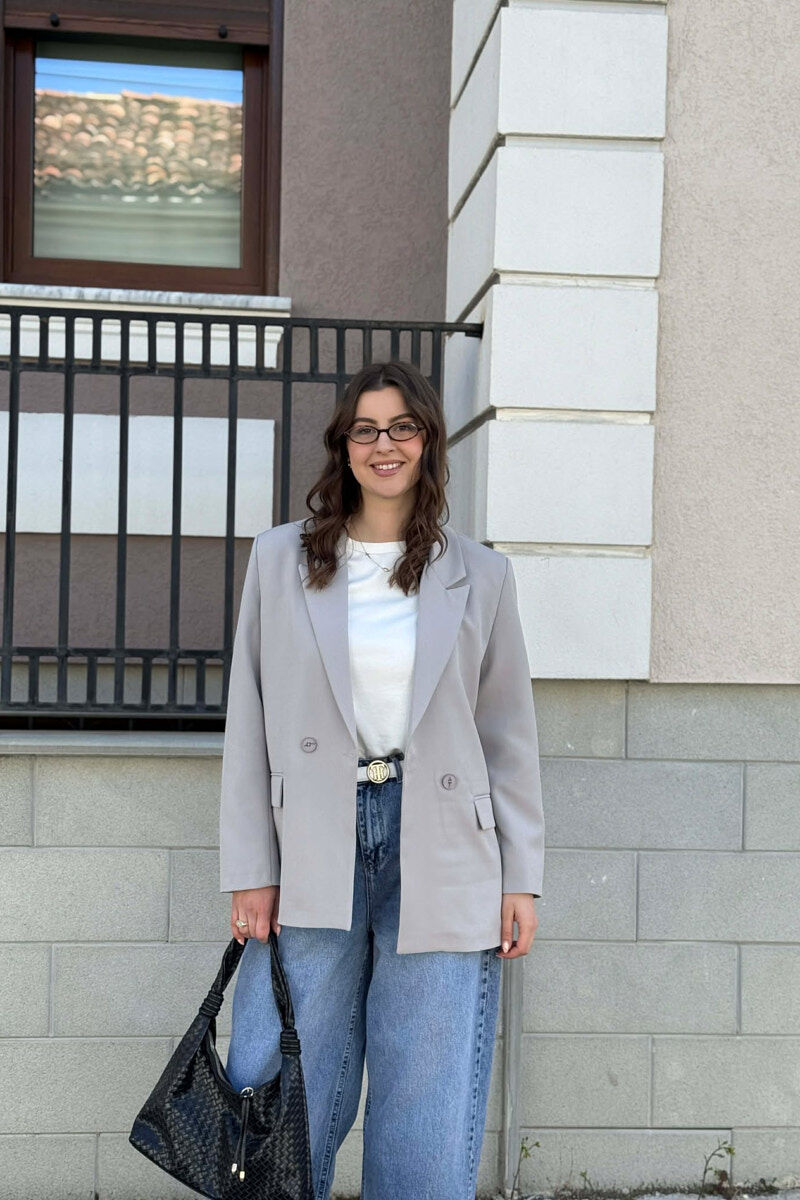 SIMPLE CLASSIC WOMAN JACKET GREY/GRI - 3