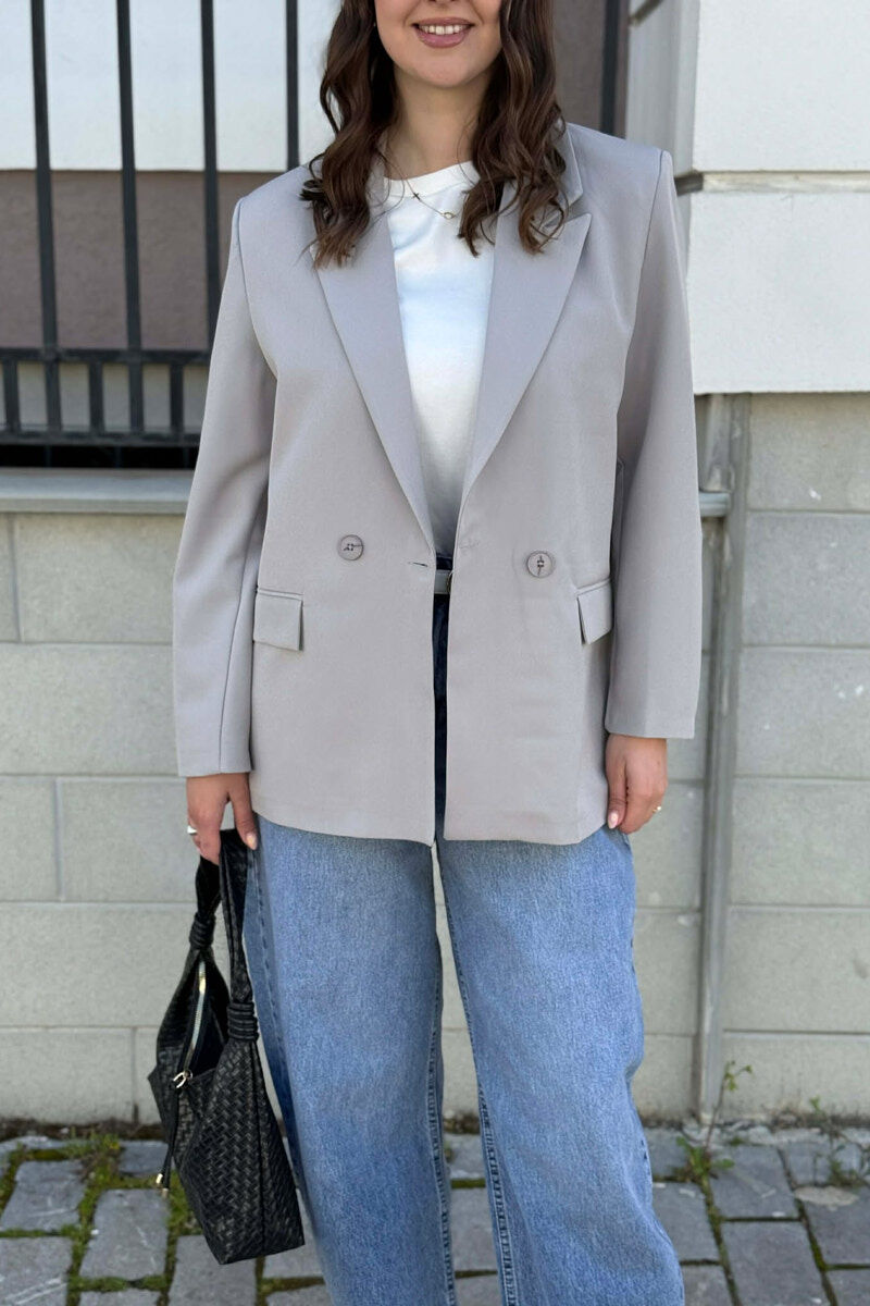 SIMPLE CLASSIC WOMAN JACKET GREY/GRI - 4