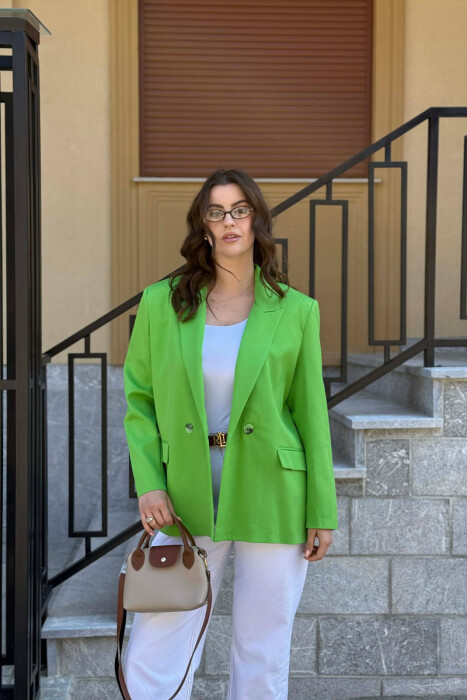 SIMPLE CLASSIC WOMAN JACKET LIGHT GREEN/JEZB - 3