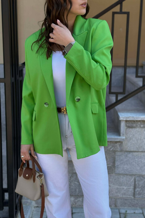 SIMPLE CLASSIC WOMAN JACKET LIGHT GREEN/JEZB - 4