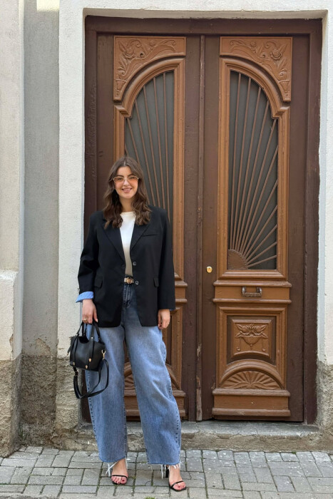 SIMPLE CLASSIC WOMEN JACKET BLACK/ E ZEZE - KLAUDIO FASHION