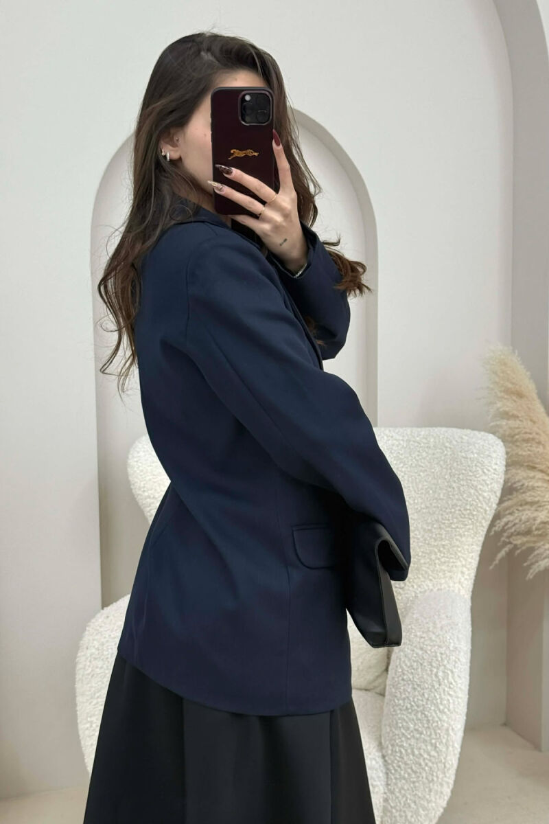 SIMPLE CLASSIC WOMEN JACKET DARK BLUE/BEE - 3