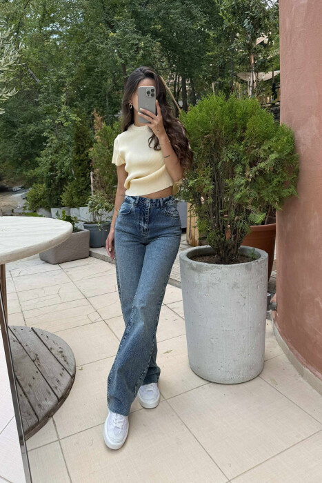 SIMPLE COLOR WOMEN JEANS BLUE/BLU - 1