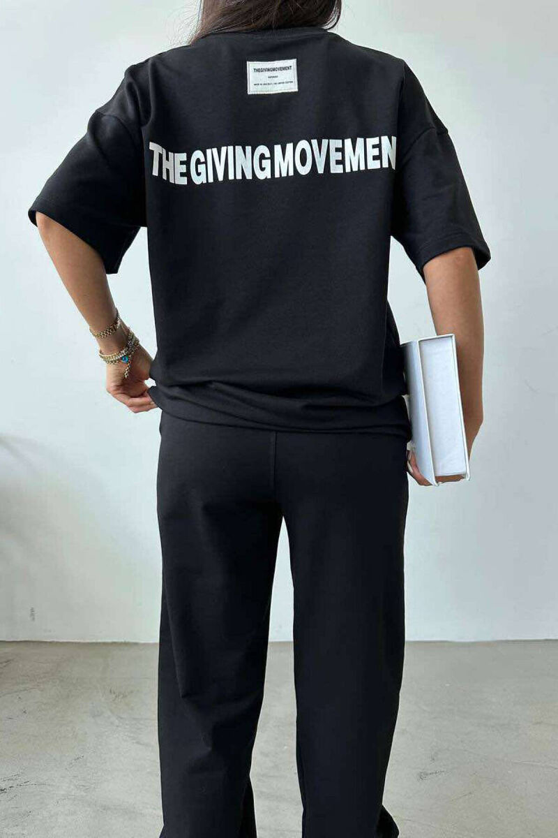 SIMPLE COTTON JOGGERS+T-SHIRT WOMEN SET BLACK/ E ZEZE - 2