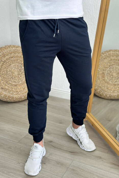 SIMPLE COTTON MEN SWEATPANTS BLUE/BLU 