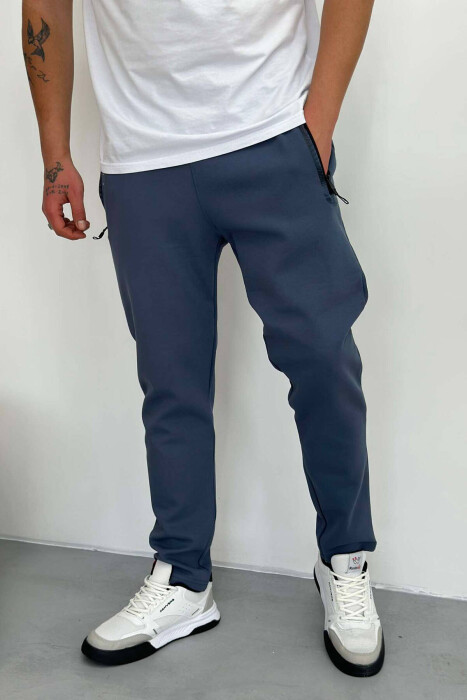 SIMPLE COTTON MEN SWEATPANTS IN BLUE COLOR 