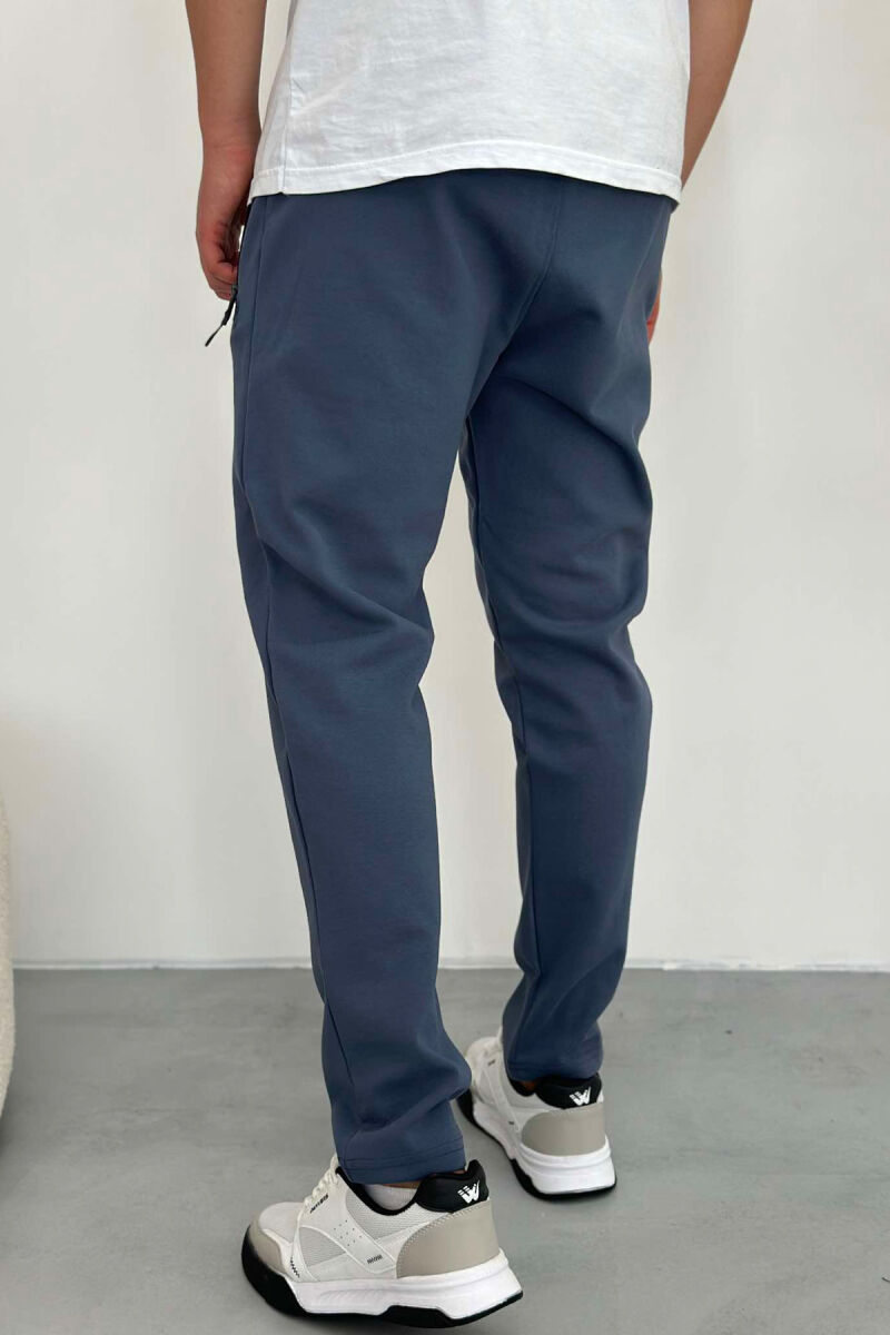 SIMPLE COTTON MEN SWEATPANTS BLUE/BLU - 4