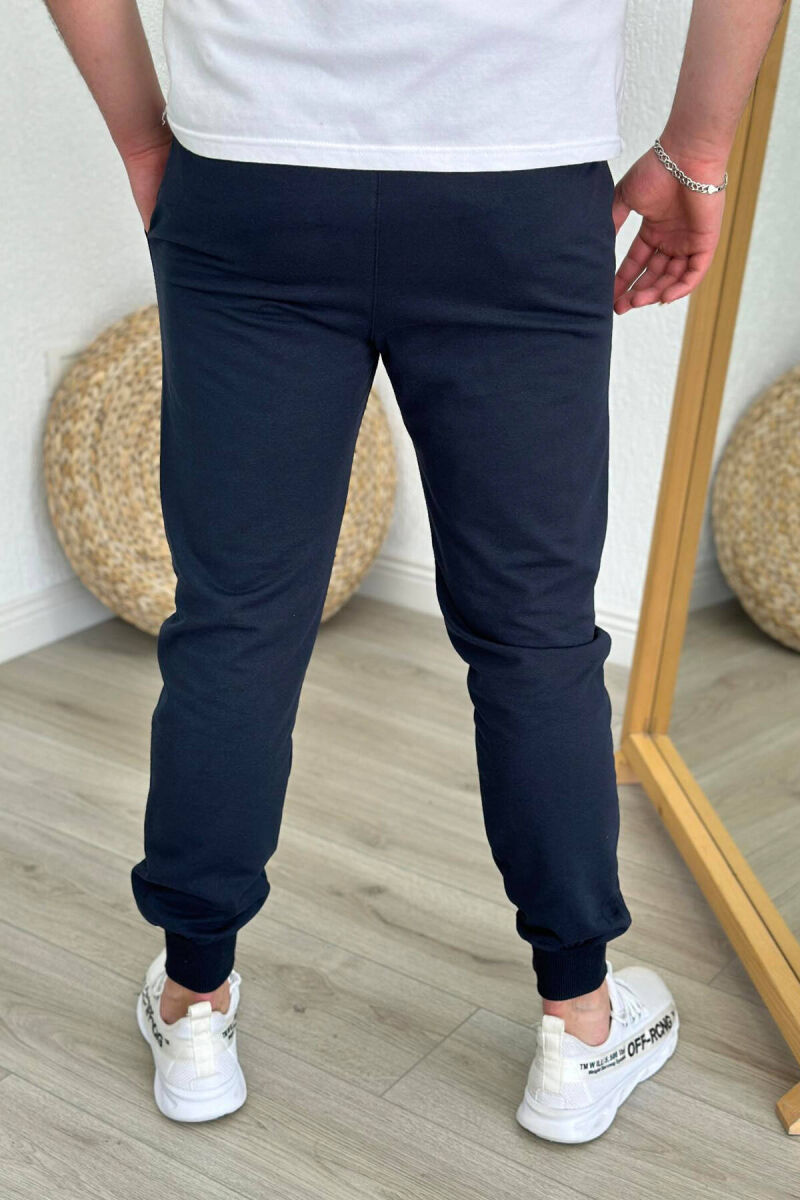 SIMPLE COTTON MEN SWEATPANTS BLUE/BLU - 2