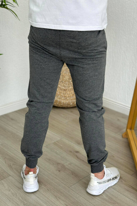 SIMPLE COTTON MEN SWEATPANTS DARK GREY/GEE - 2