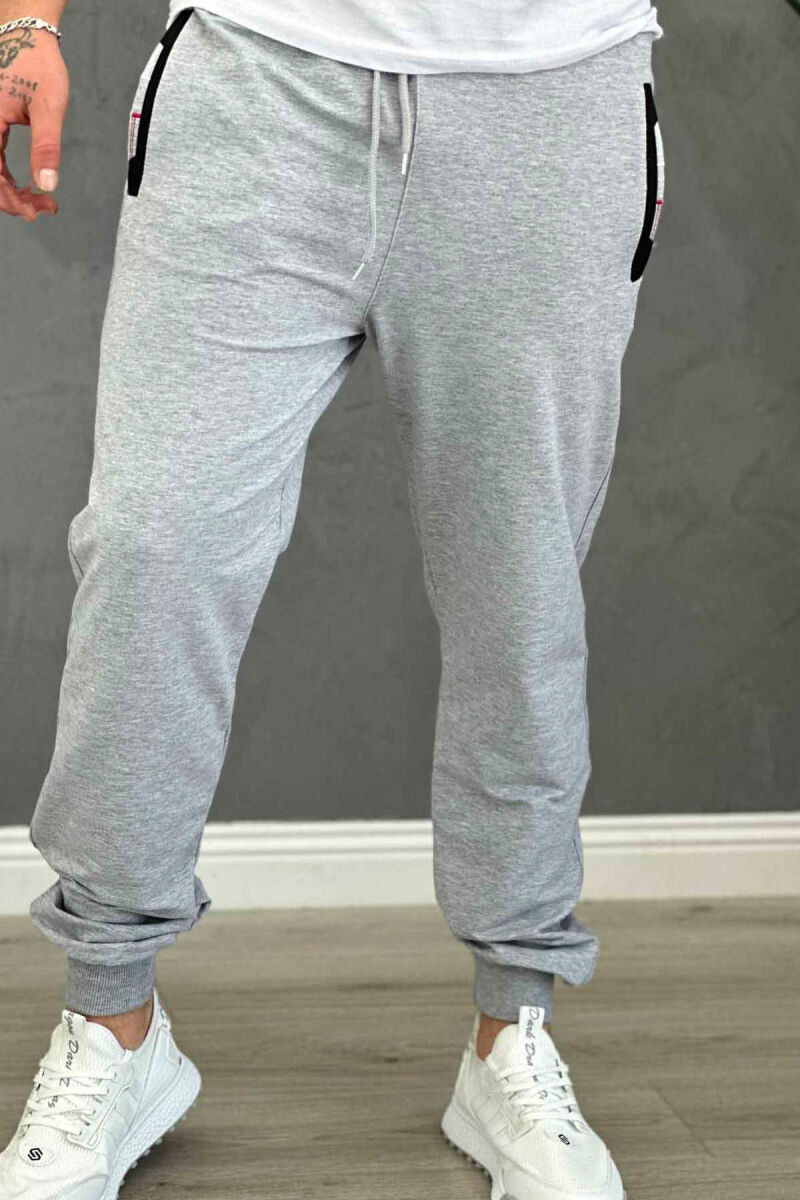 SIMPLE COTTON MEN SWEATPANTS LIGHT GREY/GZ - 1