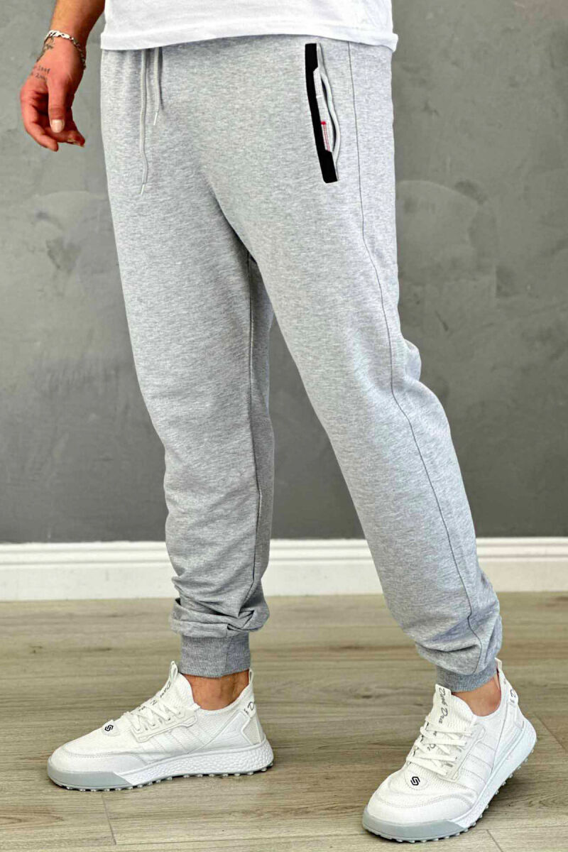 SIMPLE COTTON MEN SWEATPANTS LIGHT GREY/GZ - 2