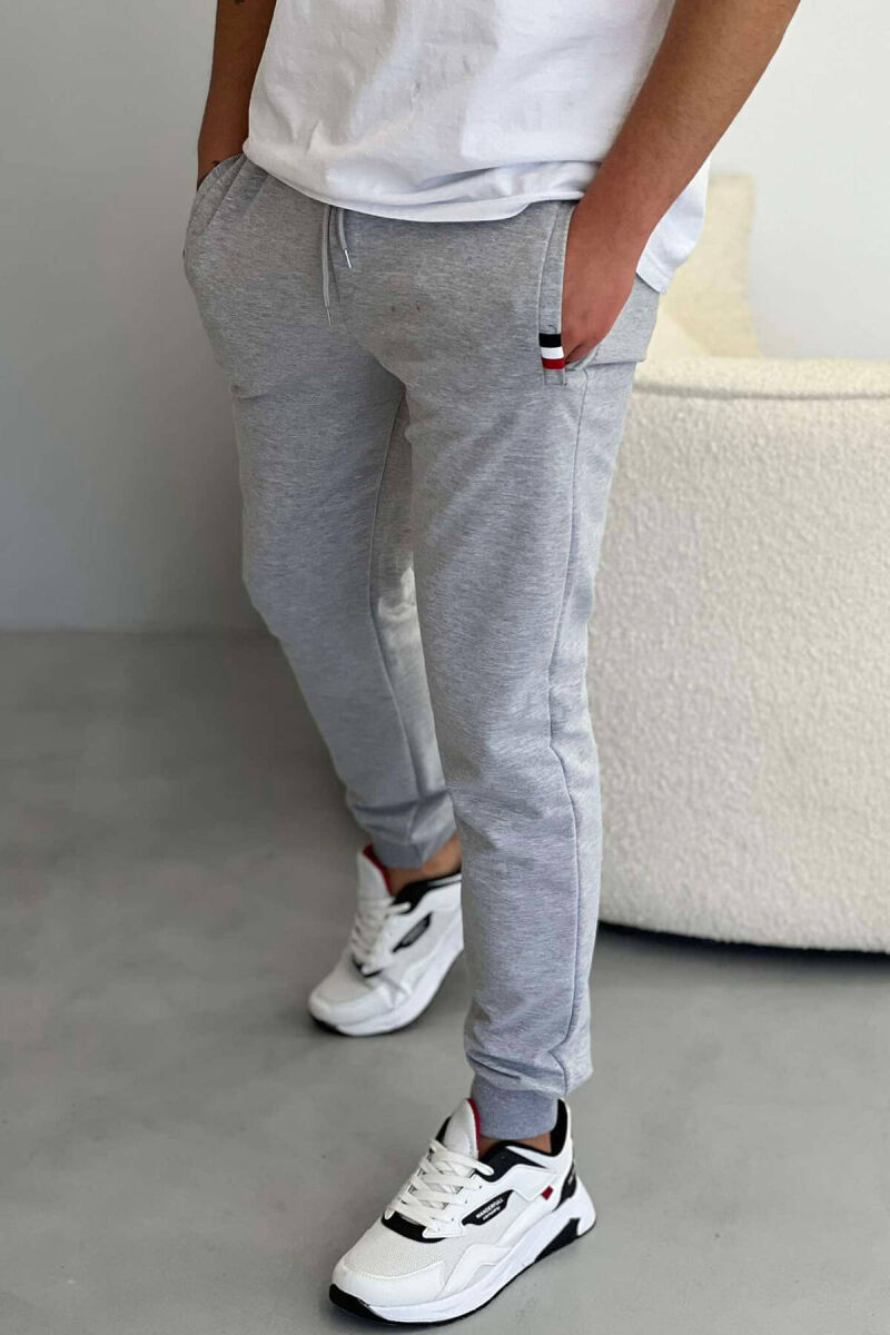 SIMPLE COTTON MEN SWEATPANTS LIGHT GREY/GZ - 1