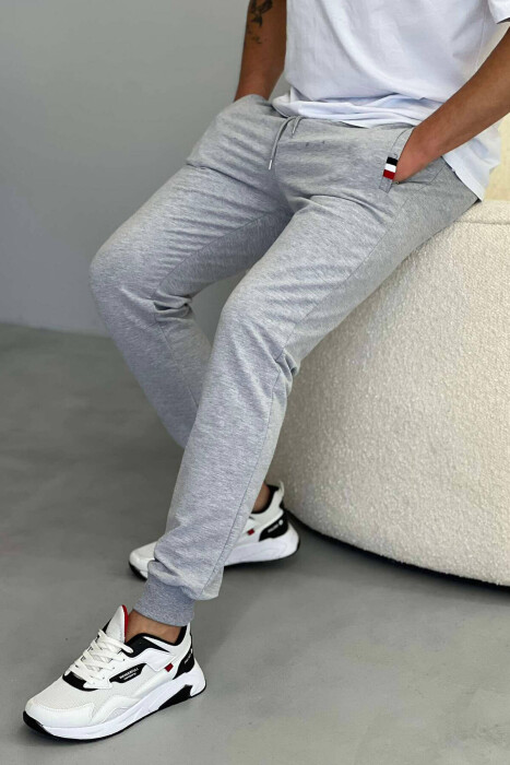 SIMPLE COTTON MEN SWEATPANTS LIGHT GREY/GZ - 4