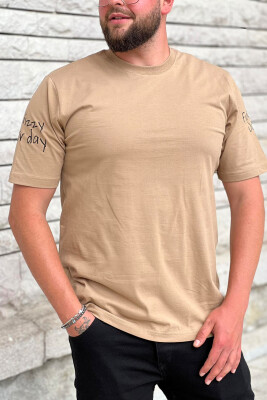 SIMPLE COTTON MEN T-SHIRT BEIGE/BEZHE 