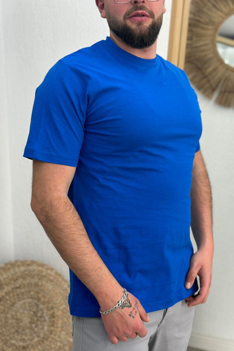 SIMPLE COTTON MEN T-SHIRT BLUE/BLU - 2