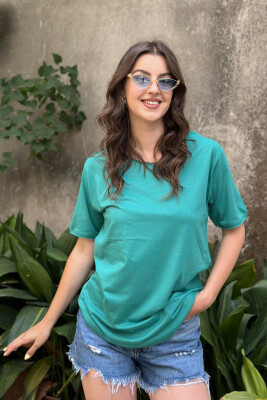 SIMPLE COTTON WOMAN T-SHIRT GREEN/JESHILE 