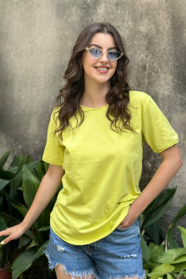 SIMPLE COTTON WOMAN T-SHIRT LIGHT GREEN/JEZB 