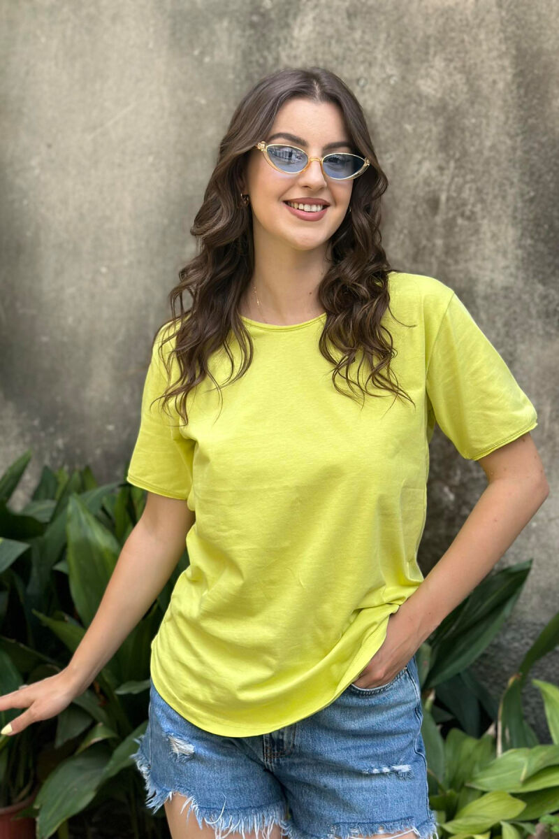 SIMPLE COTTON WOMAN T-SHIRT LIGHT GREEN/JEZB - 1