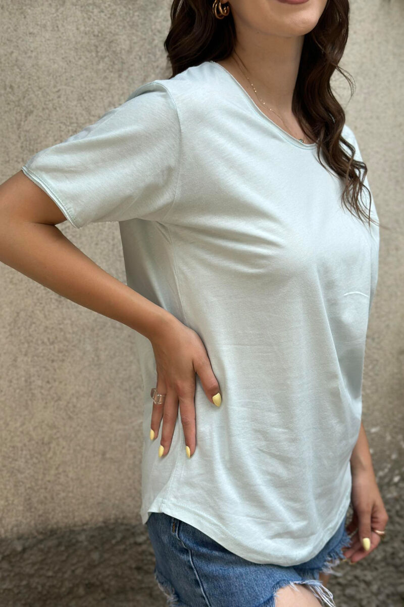 SIMPLE COTTON WOMAN T-SHIRT MINT/MENTE - 2