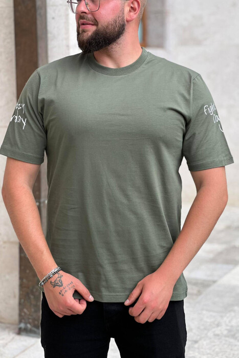 SIMPLE COTTON MEN T-SHIRT OLIVE/ULLI - 2