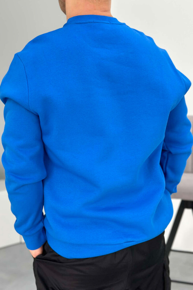 SIMPLE COTTON ONE COLOR MEN SWEATSHIRT BLUE/BLU - 2