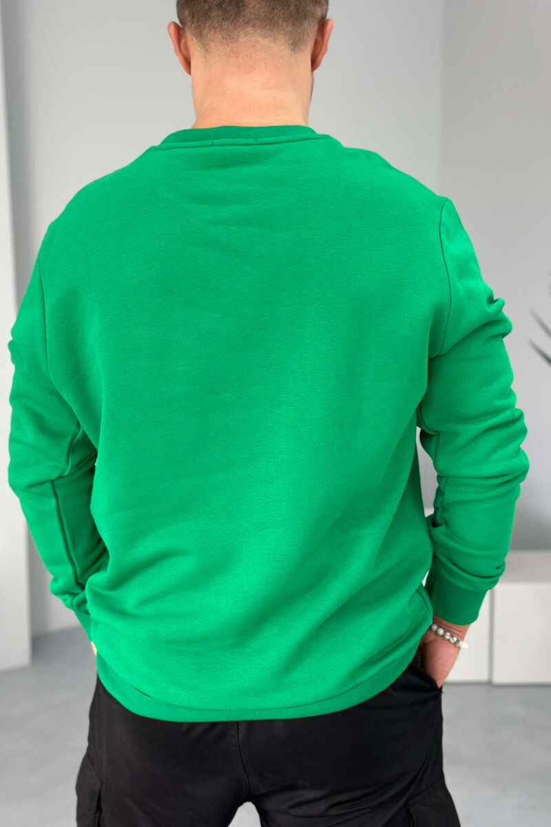 SIMPLE COTTON ONE COLOR MEN SWEATSHIRT GREEN/JESHILE - 3