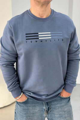 SIMPLE COTTON ONE COLOR MEN SWEATSHIRT GREY/GRI 