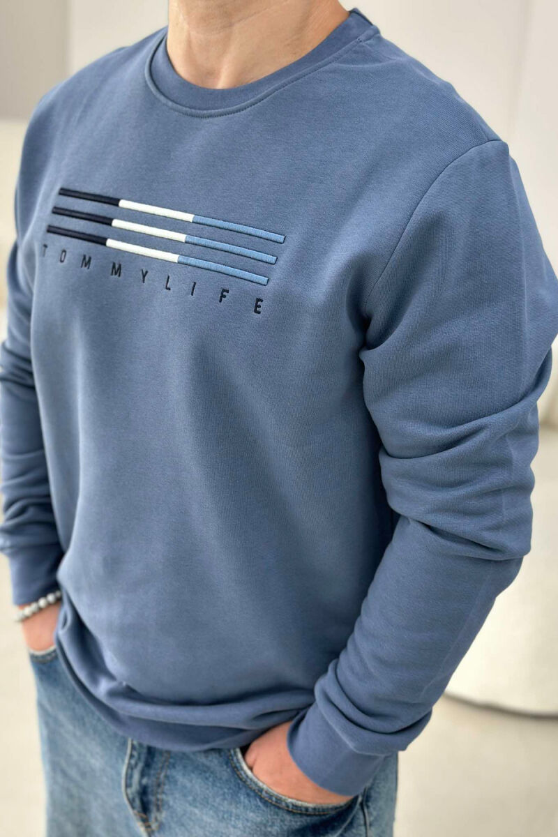 SIMPLE COTTON ONE COLOR MEN SWEATSHIRT GREY/GRI - 4