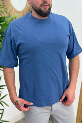 SIMPLE COTTON ONE COLOR MEN T-SHIRT LIGHTBLUE/BZ 