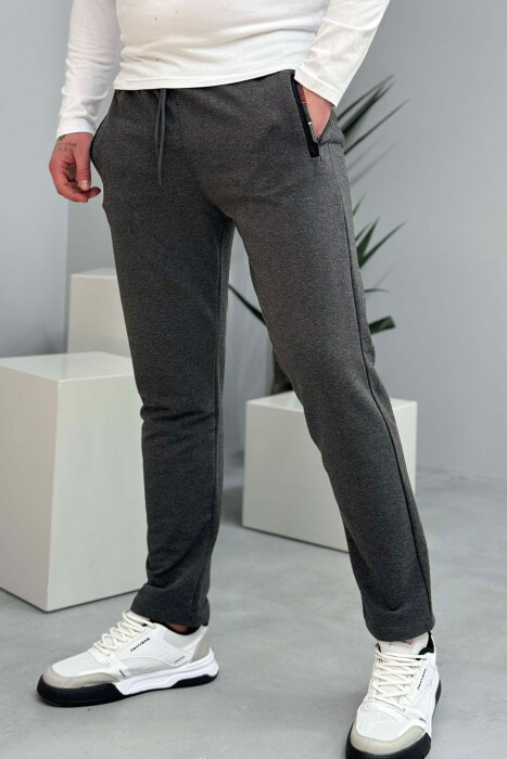 SIMPLE COTTON ONE COLOR MAN SWEATPANTS DARK GREY/GEE - 1