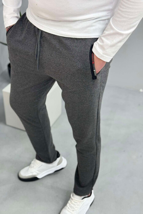 SIMPLE COTTON ONE COLOR MAN SWEATPANTS DARK GREY/GEE - 2