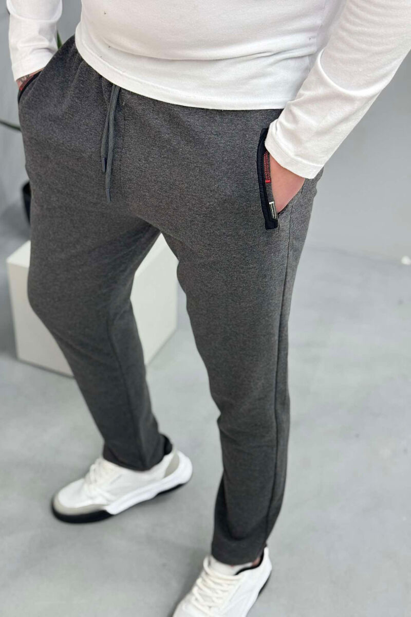 SIMPLE COTTON ONE COLOR MAN SWEATPANTS DARK GREY/GEE - 2