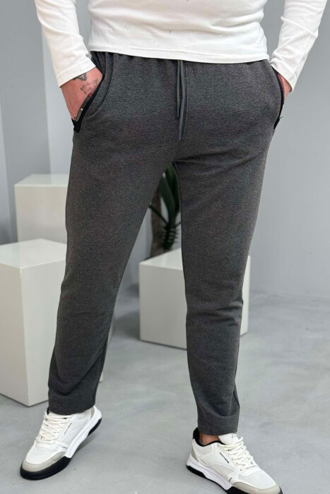 SIMPLE COTTON ONE COLOR MAN SWEATPANTS DARK GREY/GEE - 3