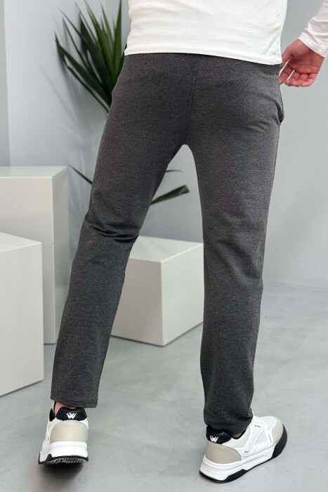 SIMPLE COTTON ONE COLOR MAN SWEATPANTS DARK GREY/GEE - 4