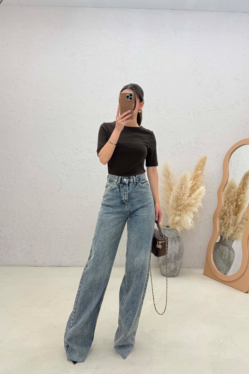 SIMPLE CUTTED EDGES WOMEN JEANS LIGHTBLUE/BZ - 1