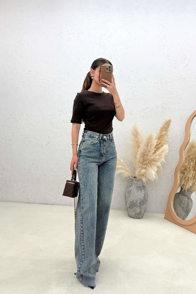 SIMPLE CUTTED EDGES WOMEN JEANS LIGHTBLUE/BZ - 2