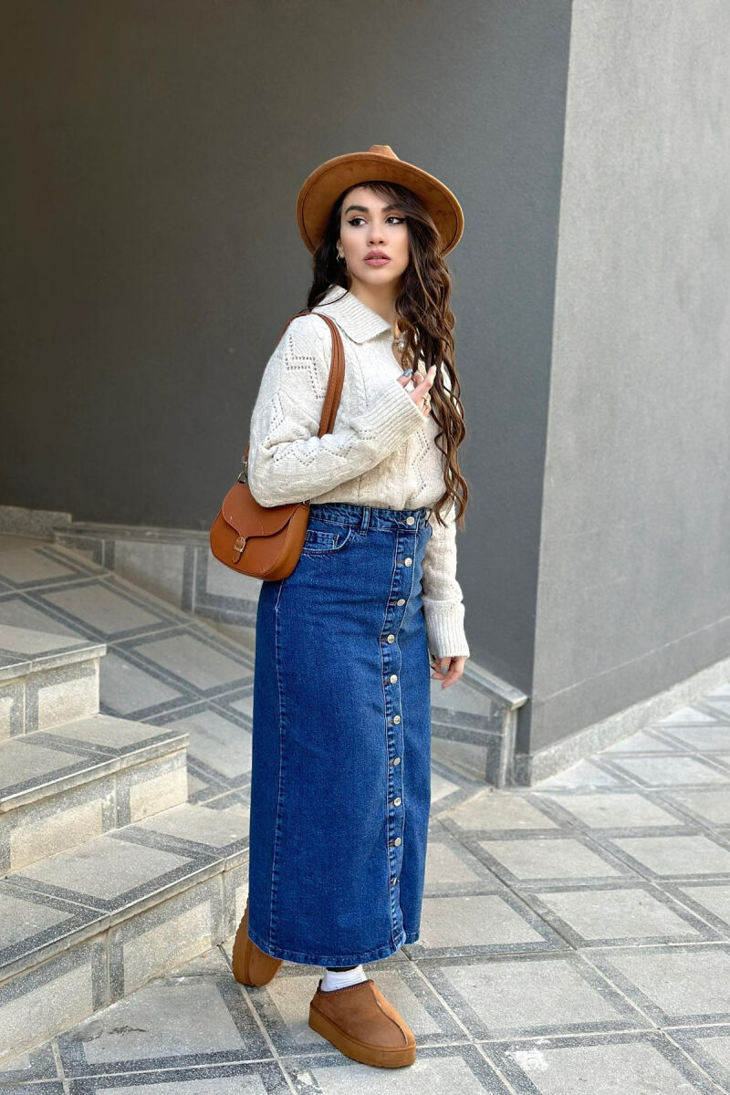 SIMPLE DENIM WOMAN SKIRT BLUE/BLU - 3