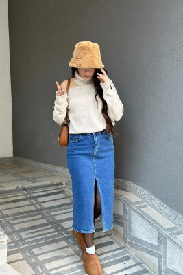 SIMPLE DENIM WOMAN SKIRT BLUE/BLU 