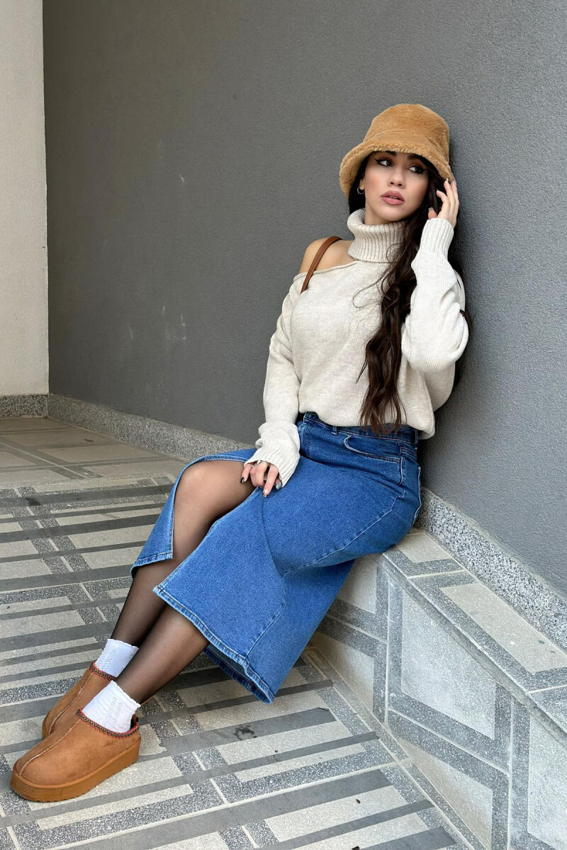 SIMPLE DENIM WOMAN SKIRT BLUE/BLU - 3