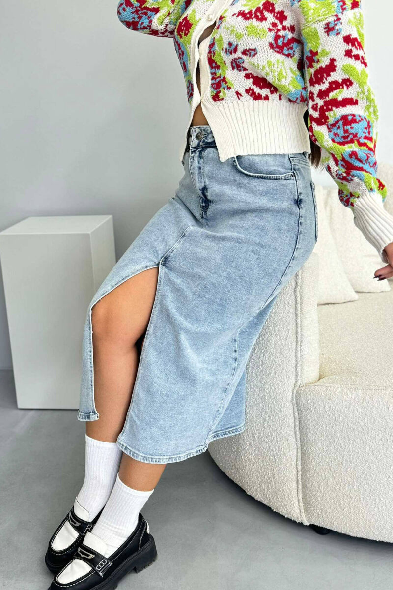 SIMPLE DENIM WOMAN SKIRT LIGHTBLUE/BZ - 4