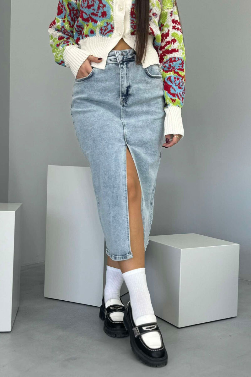 SIMPLE DENIM WOMAN SKIRT LIGHTBLUE/BZ - 1