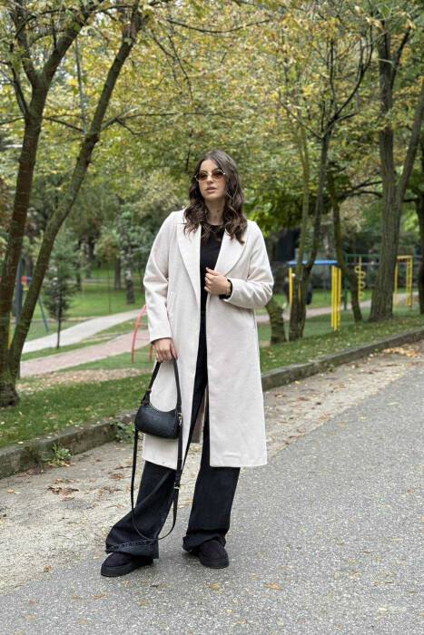 SIMPLE DESIGN LONG WOMEN COAT LIGHT BEIGE/BZHZB - 6
