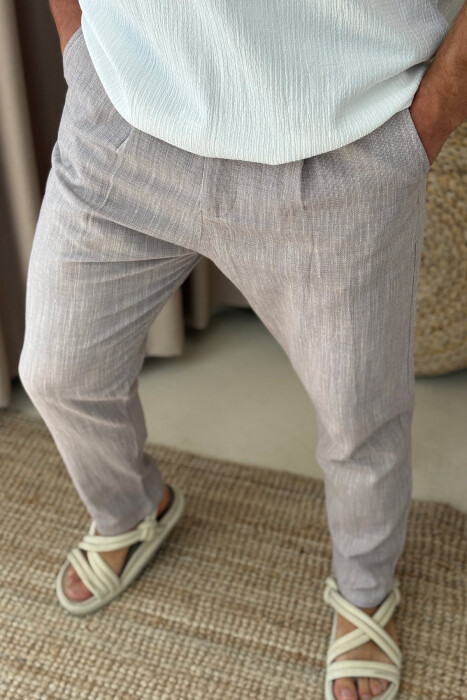 SIMPLE DESIGN MEN PANTS LIGHT BEIGE/BZHZB - 3