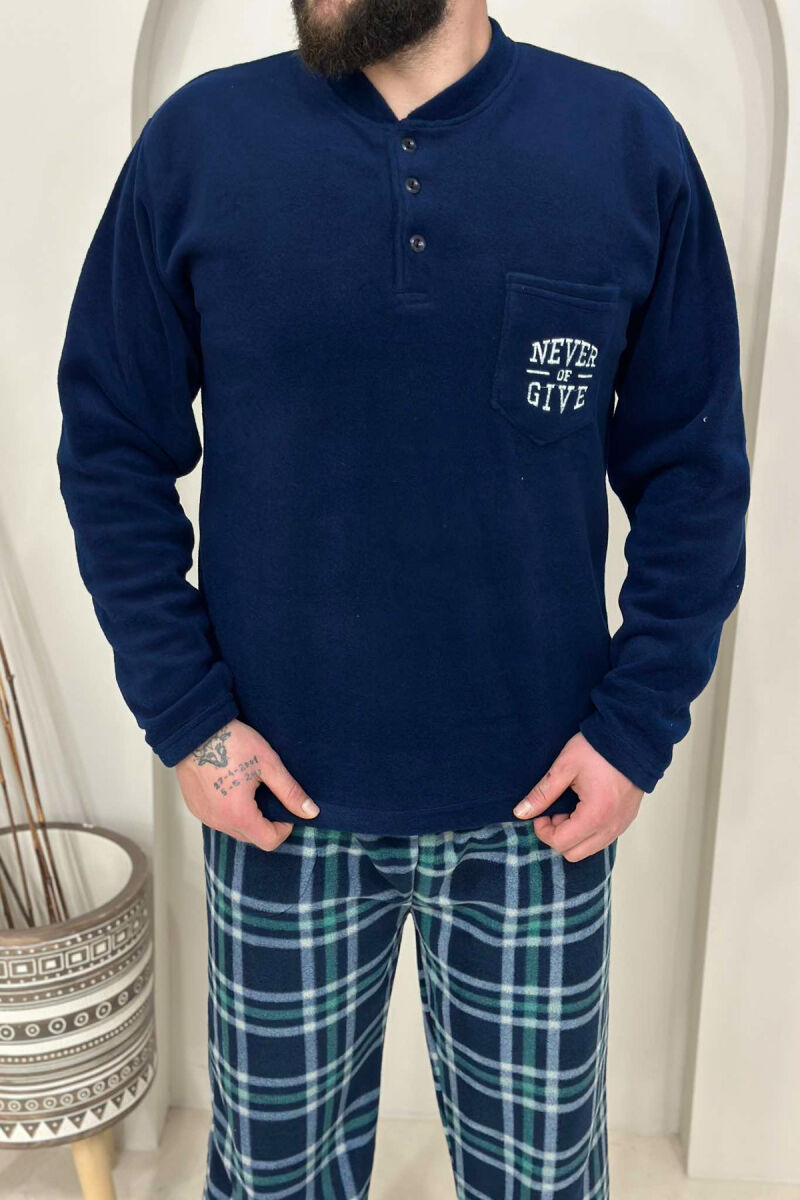 SIMPLE DESIGN MEN PYJAMAS DARK BLUE/BLU - 3