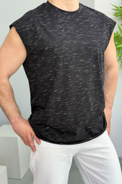 SIMPLE DESIGN MEN TANK TOP BLACK/ E ZEZE 