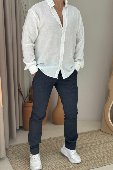 SIMPLE DESIGN ONE COLOR MEN PANTS BLUE/BLU 